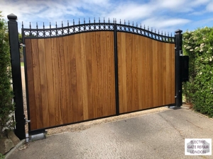 Wooden driveway gates